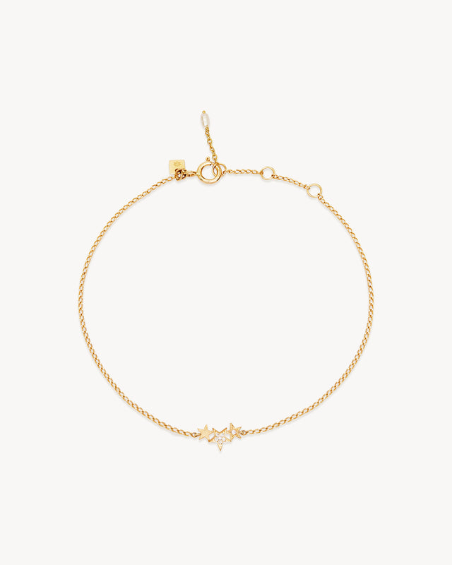 14k Solid Gold Kissed by the Stars Bracelet
