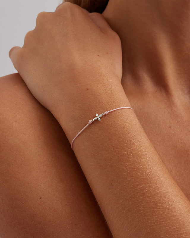 Sterling Silver I Am Enough Cord Bracelet