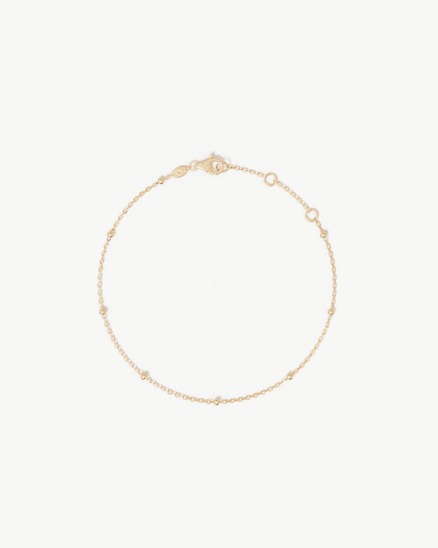 9k Solid Gold Ball Chain Bracelet
