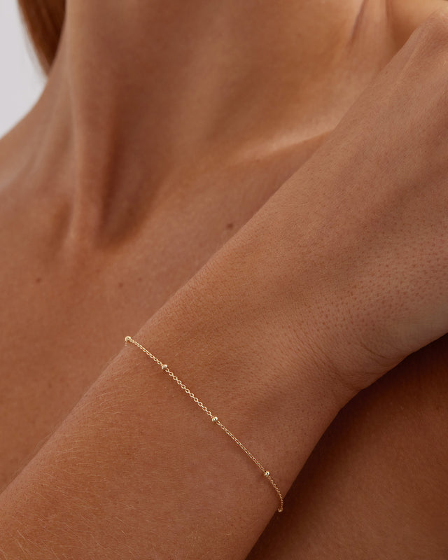 9k Solid Gold Ball Chain Bracelet
