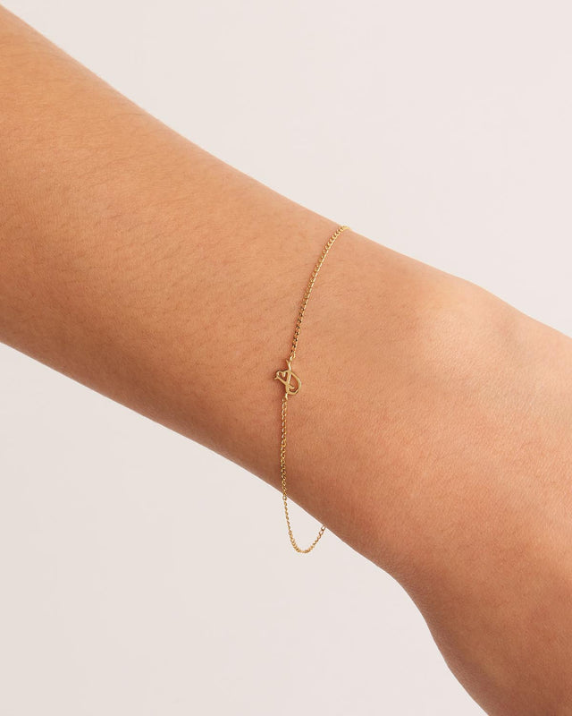 14k Solid Gold Love Letter Bracelet