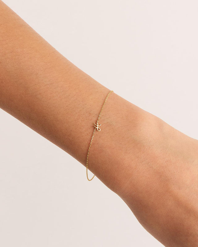 14k Solid Gold Love Letter Bracelet