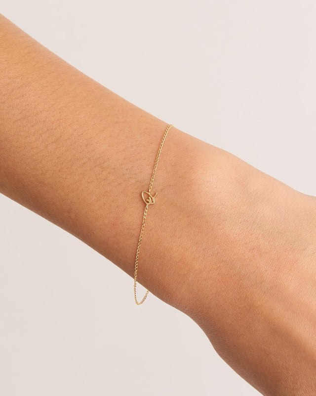 14k Solid Gold Love Letter Bracelet