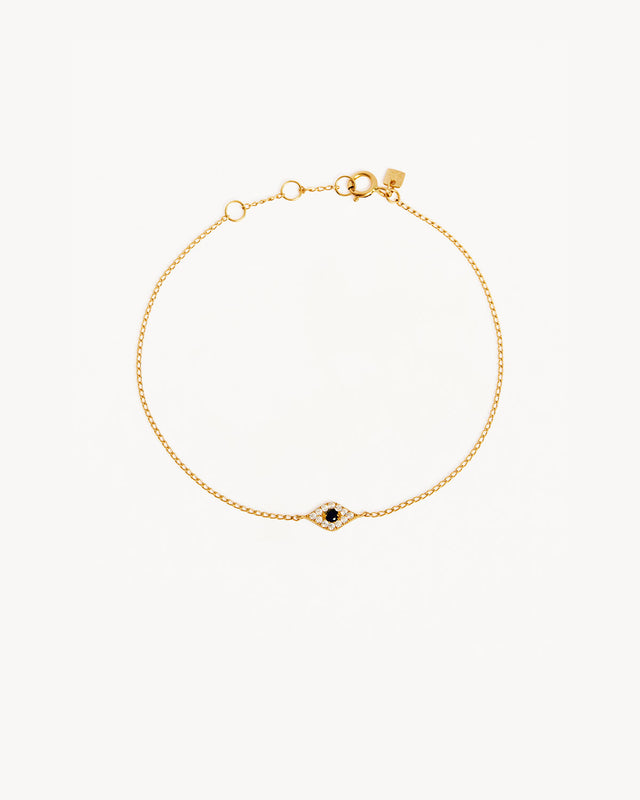 14k Solid Gold Evil Eye Bracelet – by charlotte