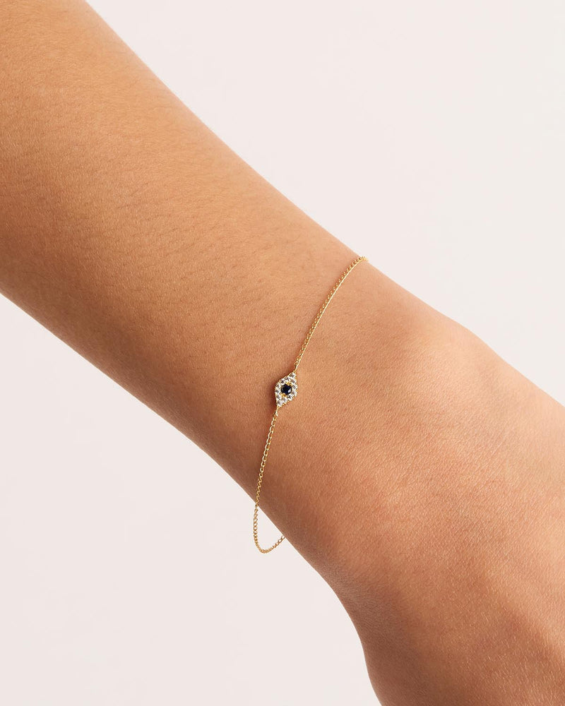 14k Solid Gold Evil Eye Bracelet by charlotte — free download