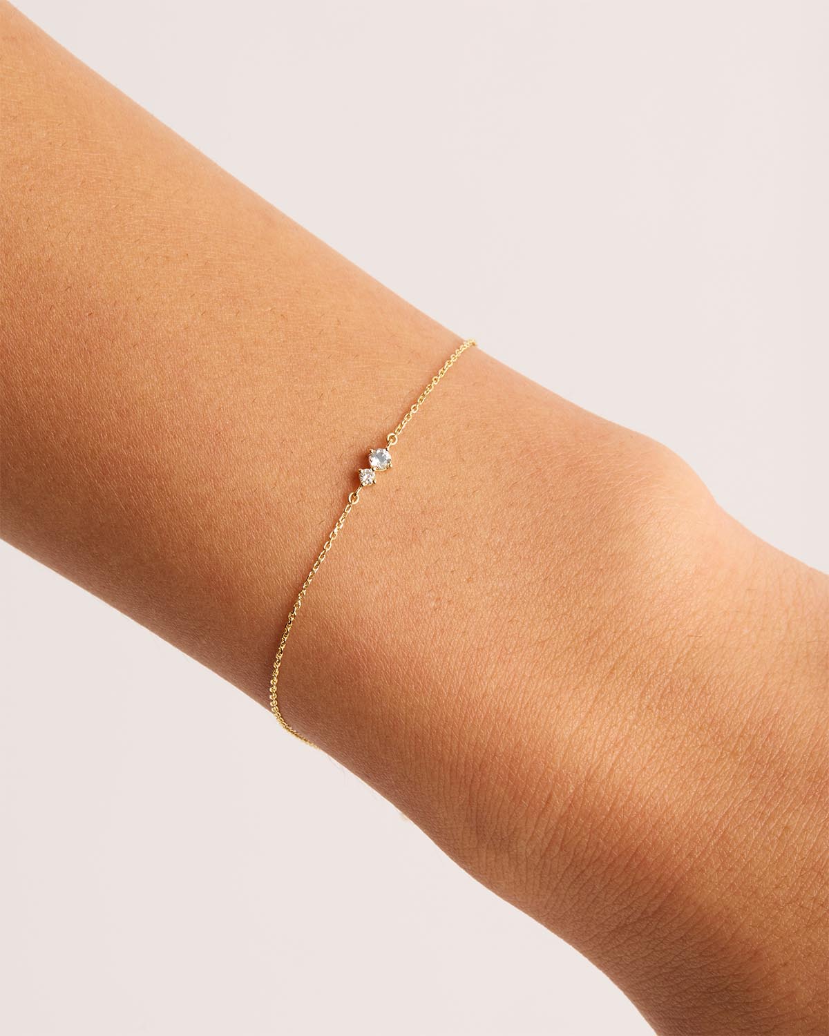 Amazon.com: Gold bracelet, dainty gold tone stainless steel chain bracelet,  waterproof bracelet, bridesmaids gift for her. minimalist jewelry, bridal :  Handmade Products