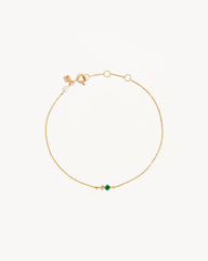 14k Solid Gold Magic Within Birthstone Diamond Bracelet - May - Emerald