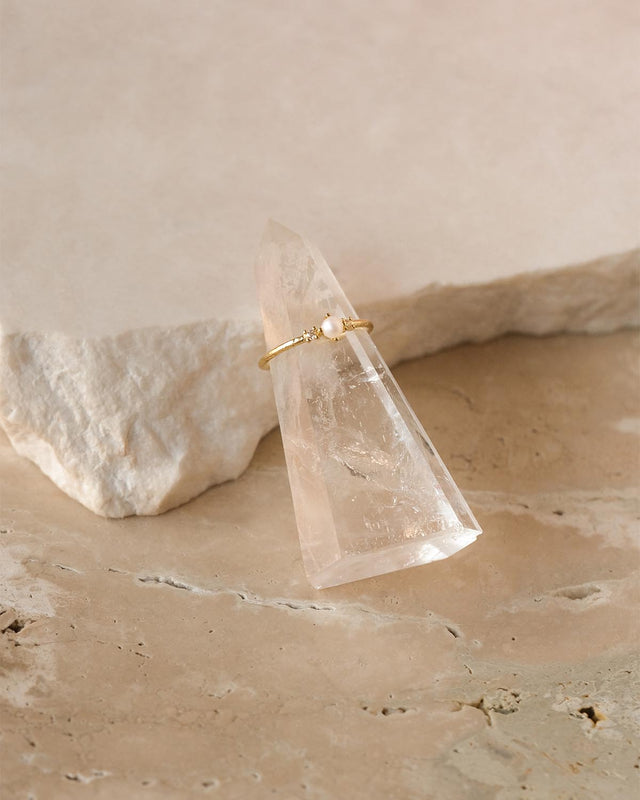 Clear Quartz Crystal Ring Stand