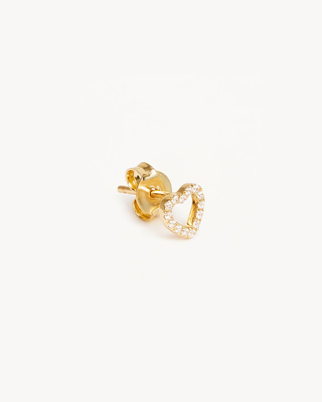14k Solid Gold Eternal Love Diamond Stud Earring