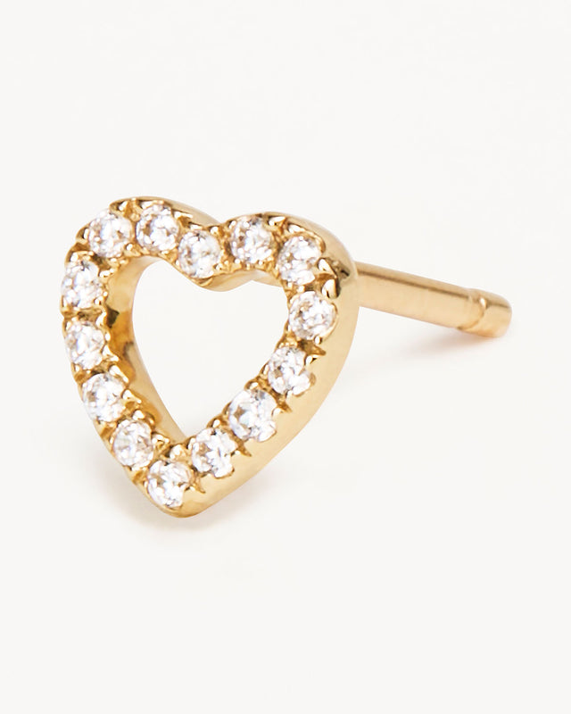 14k Solid Gold Eternal Love Diamond Stud Earring