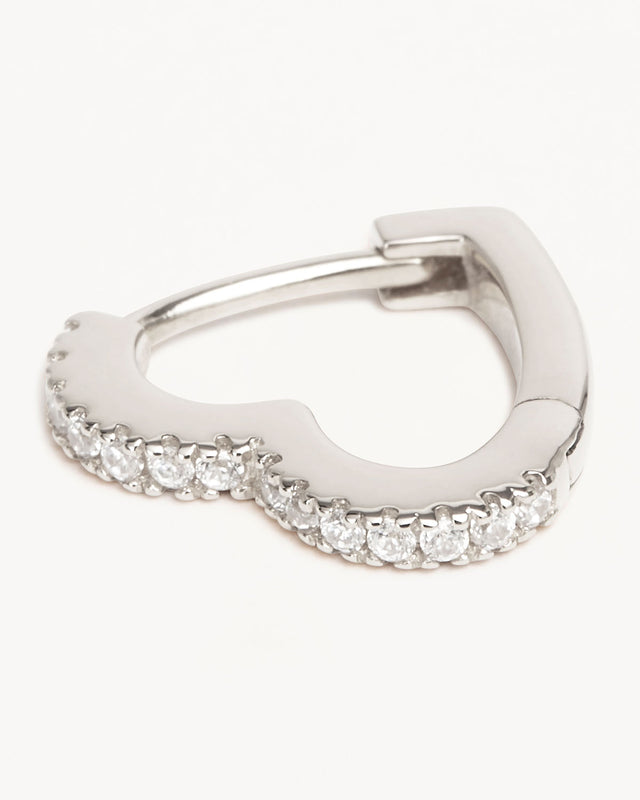 14k Solid White Gold Eternal Love Diamond Sleeper