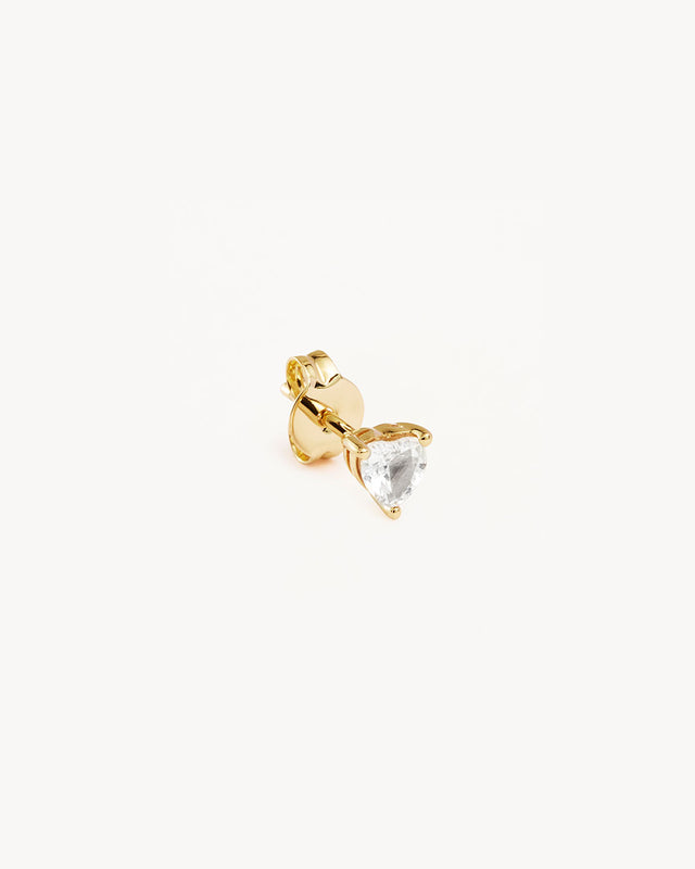 14k Solid Gold Forever and Always Sapphire Earring