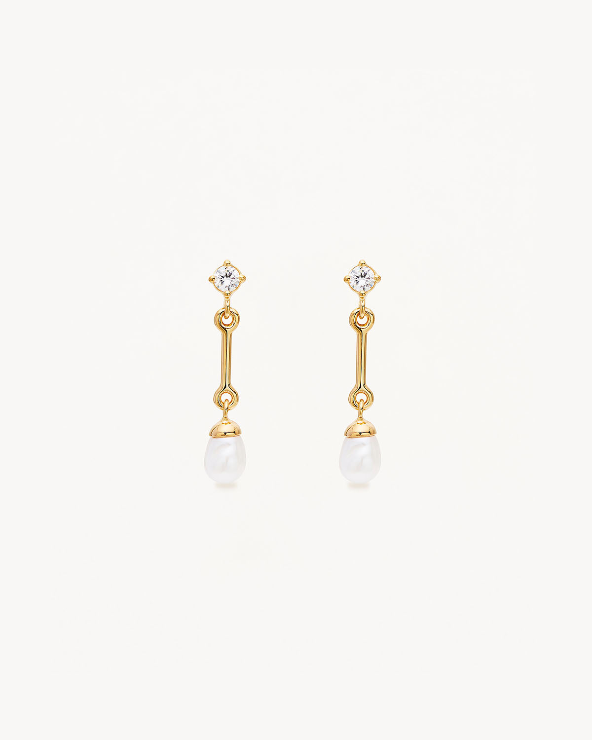 18k Gold Vermeil Embrace Stillness Pearl Drop Earrings – by charlotte