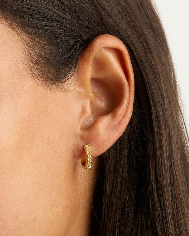 Small Hoops on Post in Gold Vermeil
