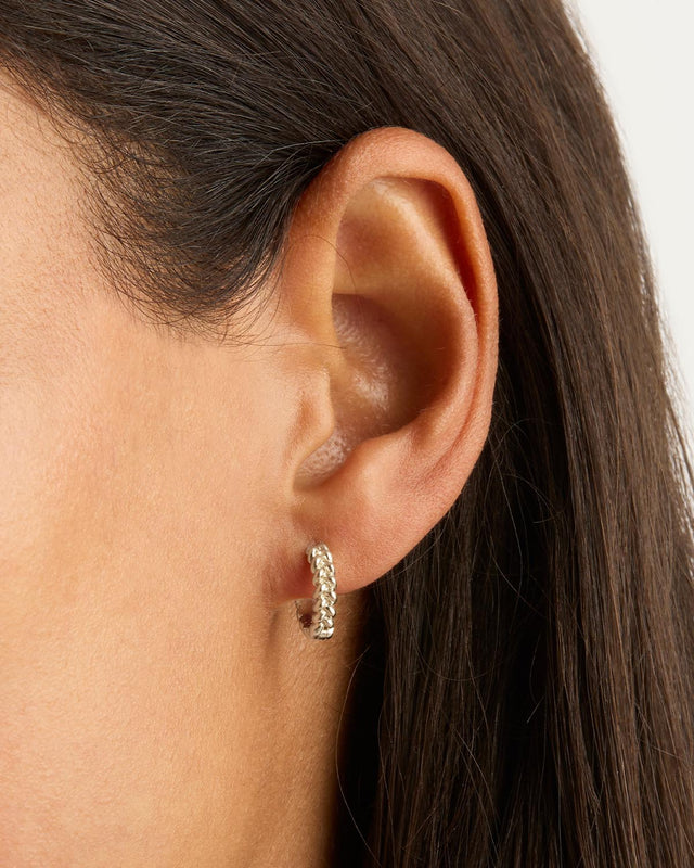 Silver Intertwined Small Hoops