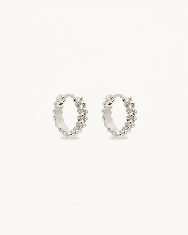 Silver Intertwined Small Hoops