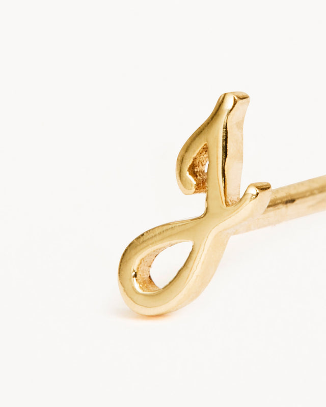 14k Solid Gold Love Letter Earring