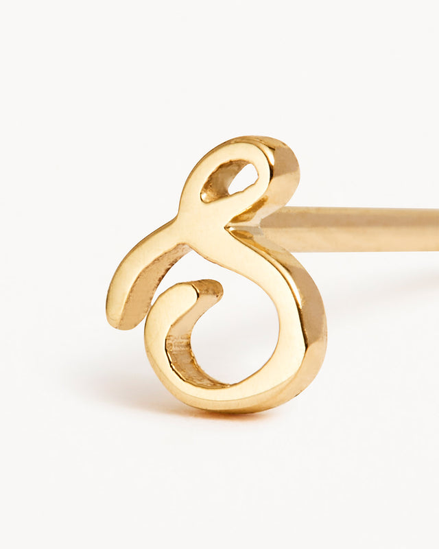 14k Solid Gold Love Letter Earring