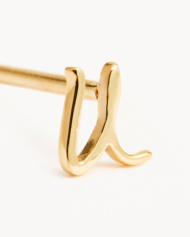 14k Solid Gold Love Letter Earring