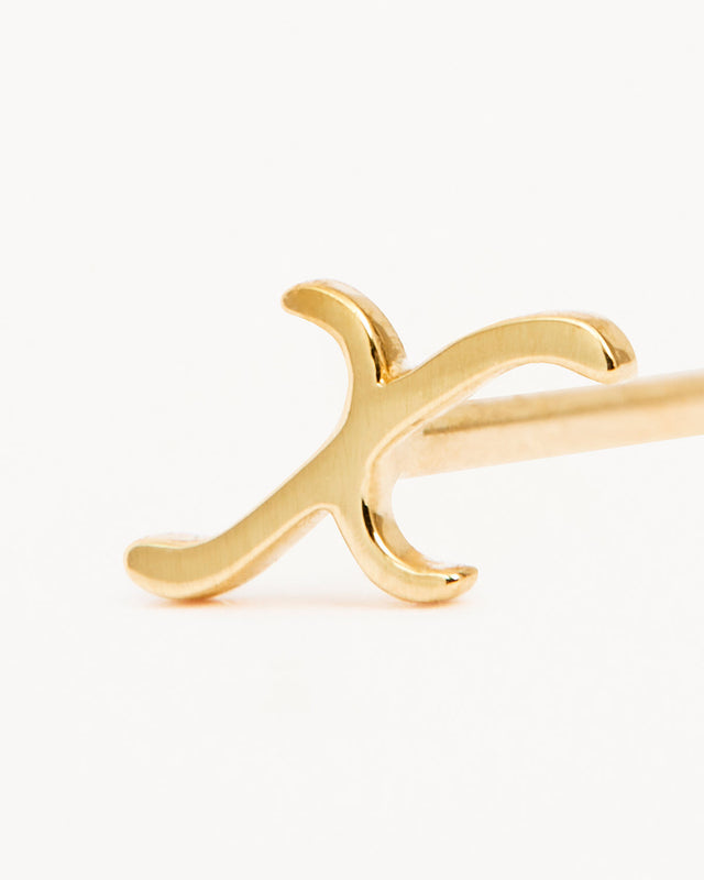 14k Solid Gold Love Letter Earring