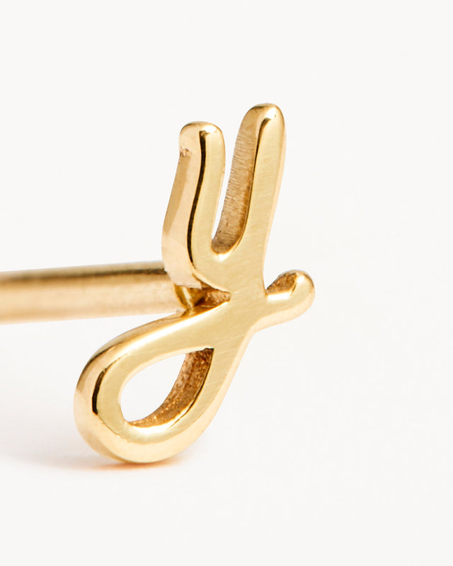 14k Solid Gold Love Letter Earring