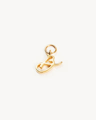 14k Solid Gold Love Letter Hoop Earring Charm