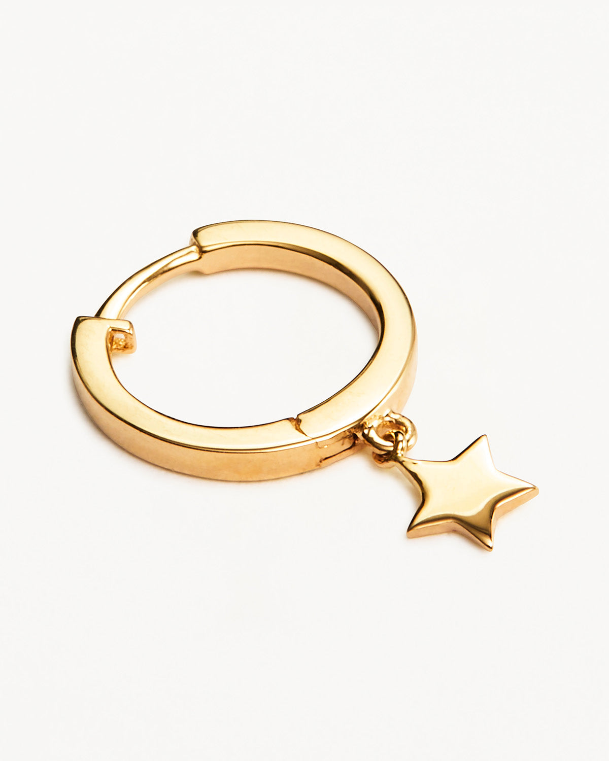 Gold Star Shaped Sparkle Hoop Earrings