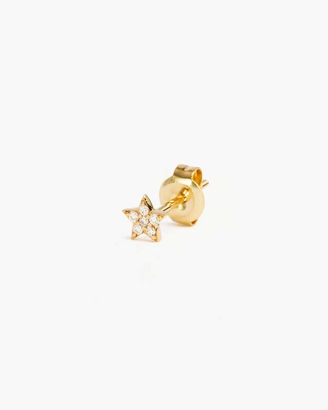 14k Solid Gold Diamond Venus Earring