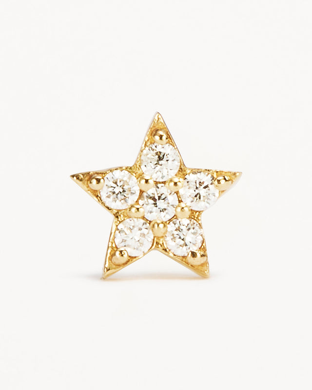 14k Solid Gold Diamond Venus Earring