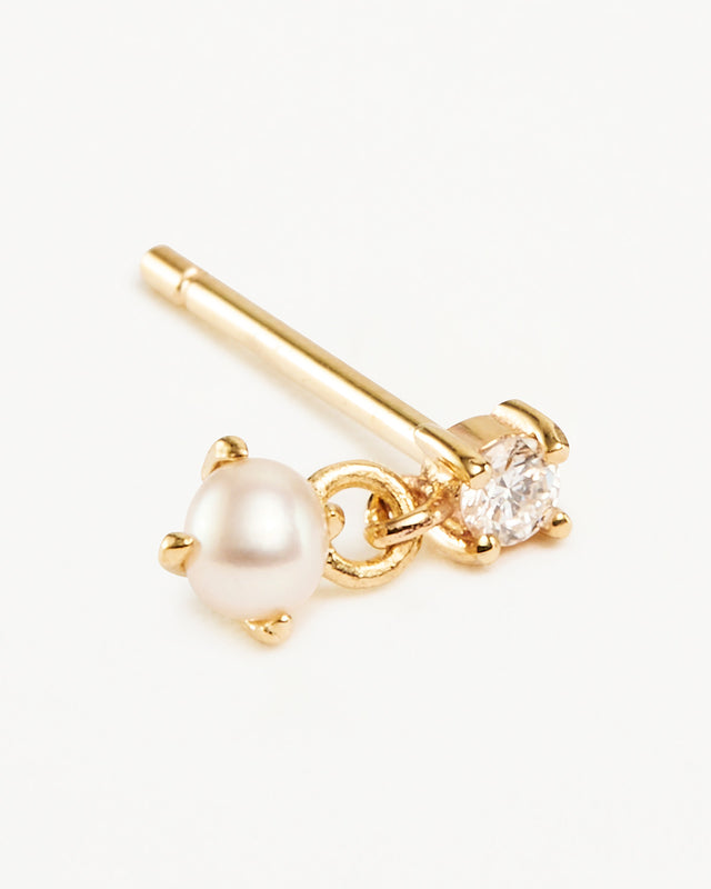 14k Solid Gold Tranquillity Diamond Earring