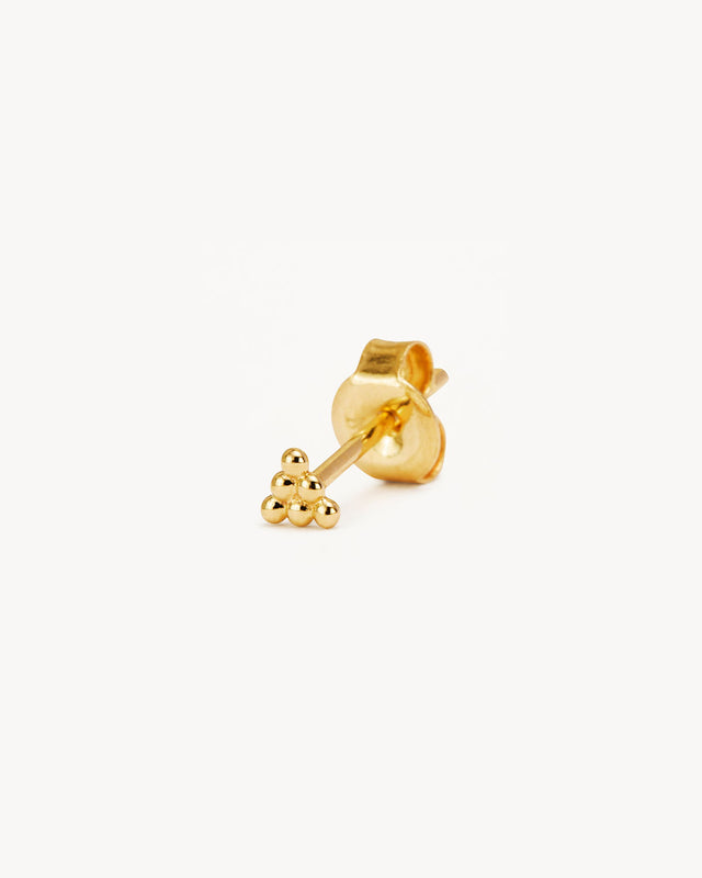 14k Solid Gold Strength Stud Earring
