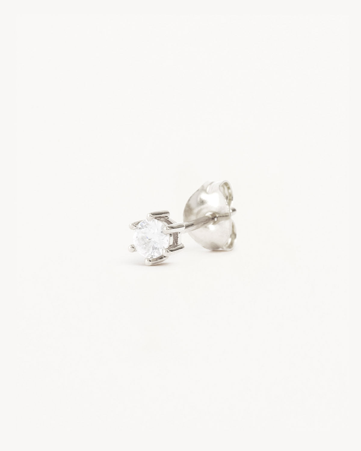 Single white stone gold outlet earrings