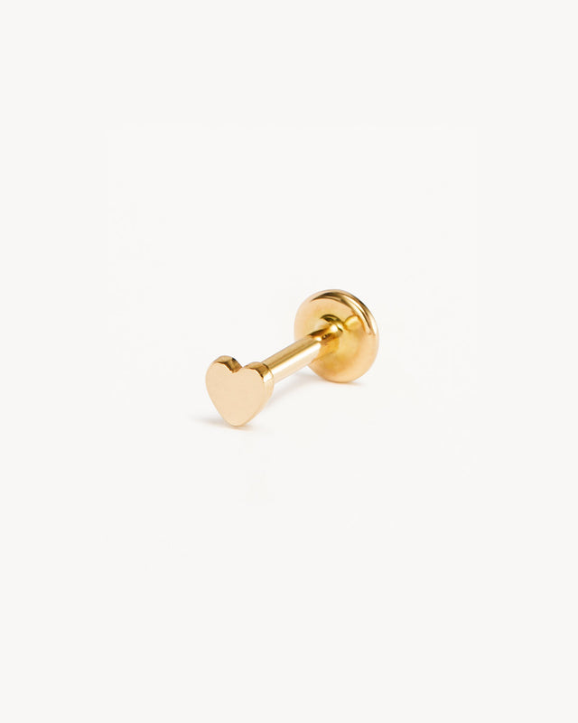 14k Solid Gold Sweetheart Cartilage Flatback Earring