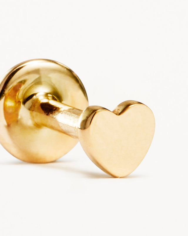 14k Solid Gold Sweetheart Cartilage Flatback Earring