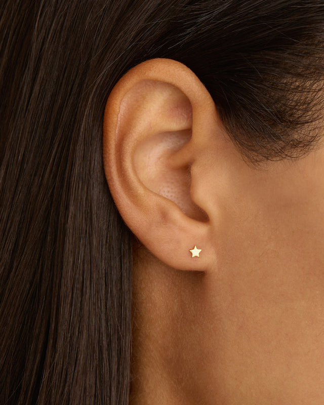 14k Solid Gold Stellar Earring