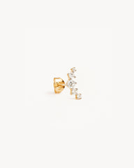 14k Solid Gold Fly Me To The Moon Earring