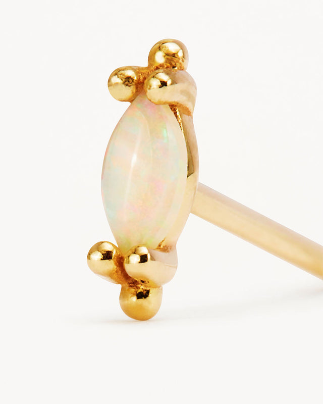 14k Solid Gold Radiance Opal Stud Earring