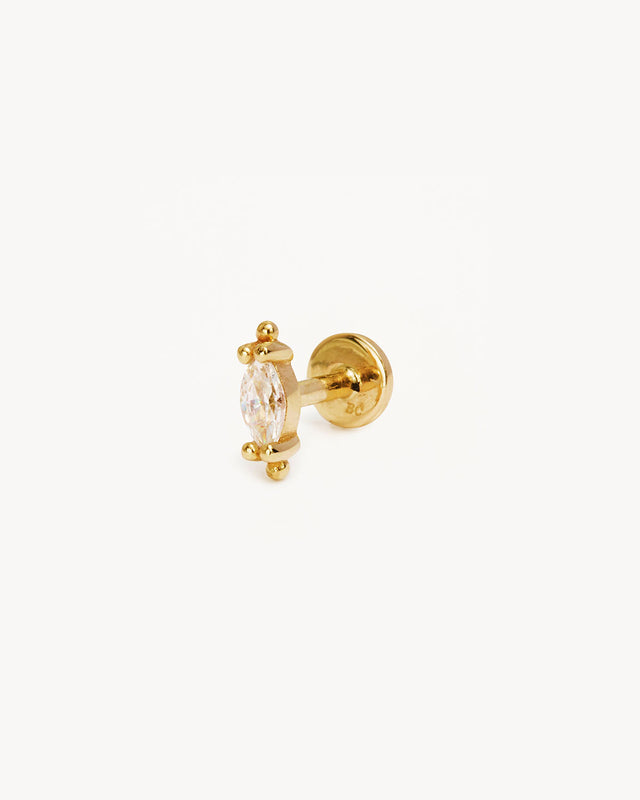 14k Solid Gold Radiance Crystal Cartilage Earring