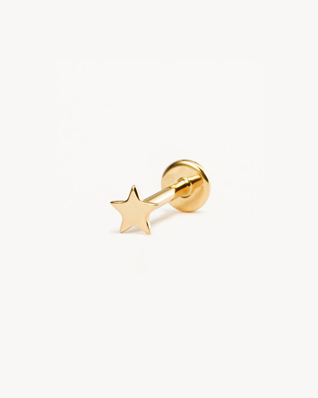 14k Solid Gold Stellar Cartilage Flatback Earring