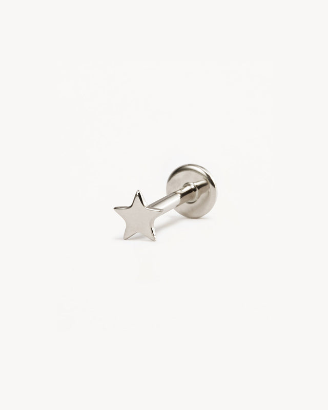 14k Solid White Gold Stellar Cartilage Flatback Earring – by charlotte