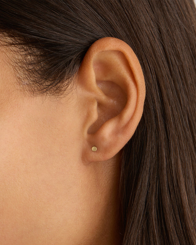 14k Solid Gold Lunar Cartilage Flatback Earring