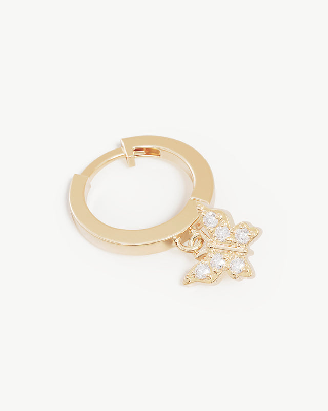 9k Solid Gold Fly With Me Lab-Grown Diamond Hoop