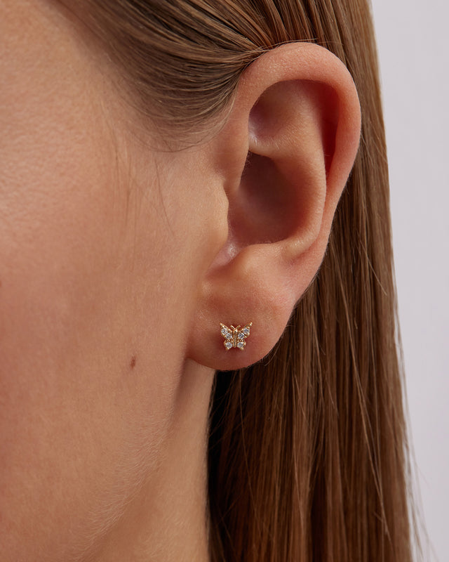 9k Solid Gold Fly With Me Lab-Grown Diamond Earring