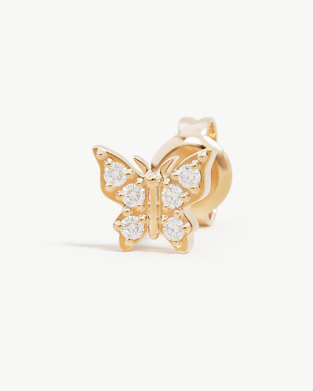 9k Solid Gold Fly With Me Lab-Grown Diamond Earring