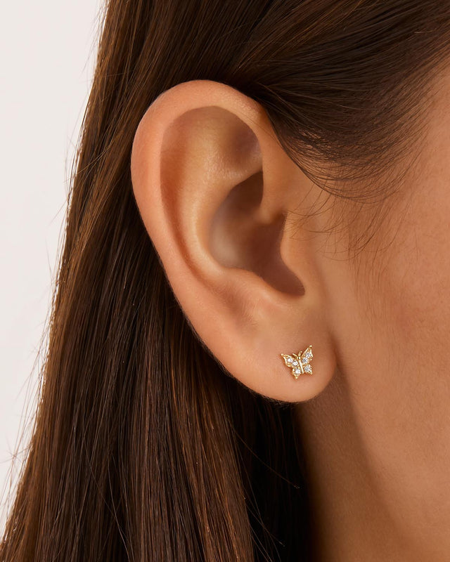 14k Solid Gold Fly With Me Earring