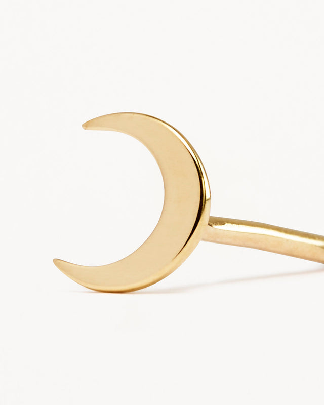 14k Solid Gold Over the Moon Stud