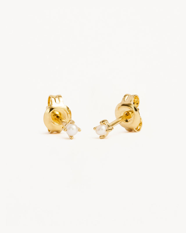 18k Gold Vermeil Moonlight Pearl Stud Earrings