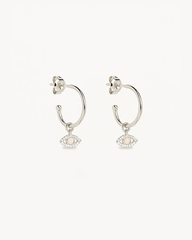 Sterling Silver Eye of Intuition Hoops