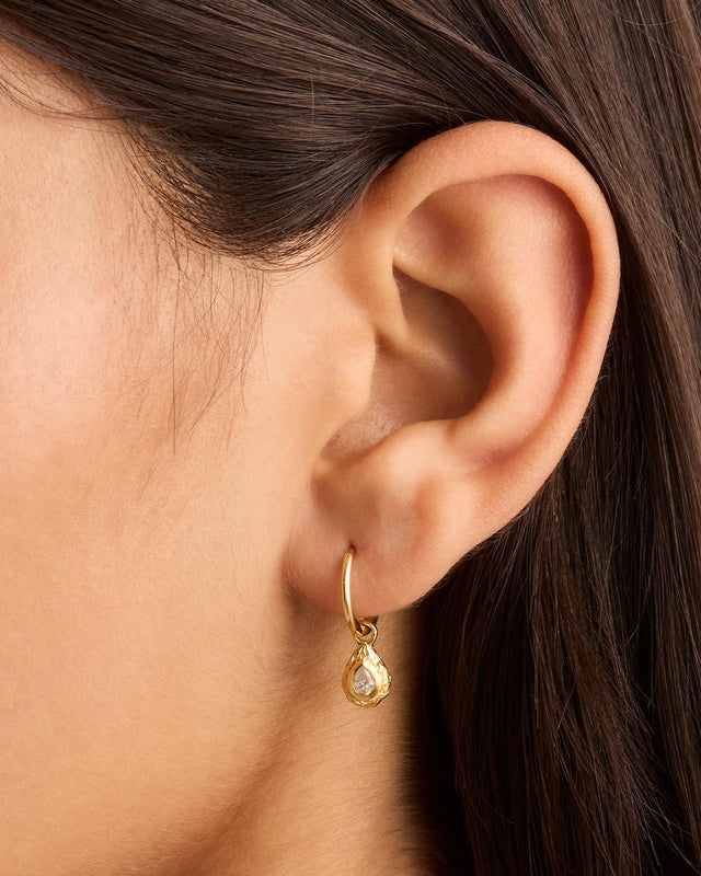 18k Gold Vermeil With Love Hoop Earrings