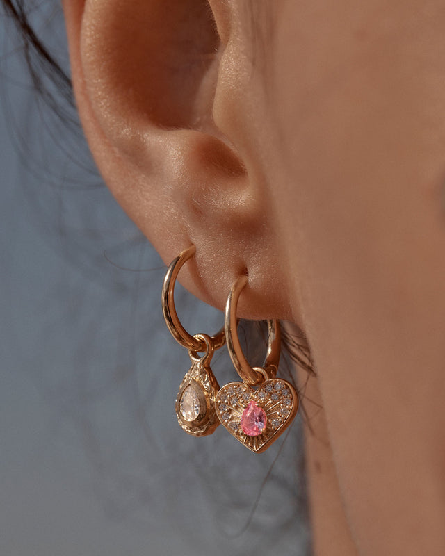18k Gold Vermeil With Love Hoop Earrings